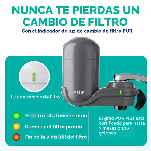 Vista 6 de PUR Plus - Sistema de filtración de agua para montaje en grifo vertical, filtro de agua reductor de plomo para grifo de fregadero, fácil
