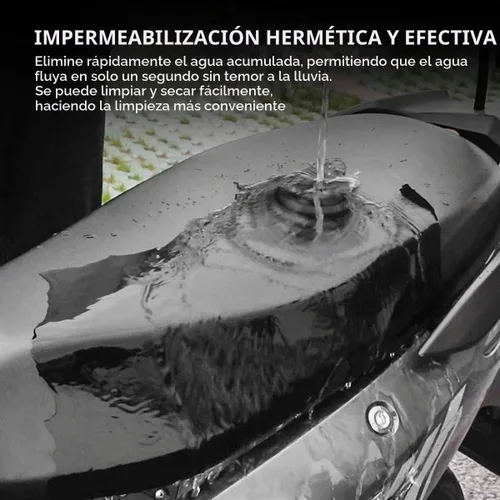 Vista 2 de Funda universal para asiento de motocicleta con elástico, cuero PU transpirable, funda impermeable para asiento para la mayoría de asientos de Negro