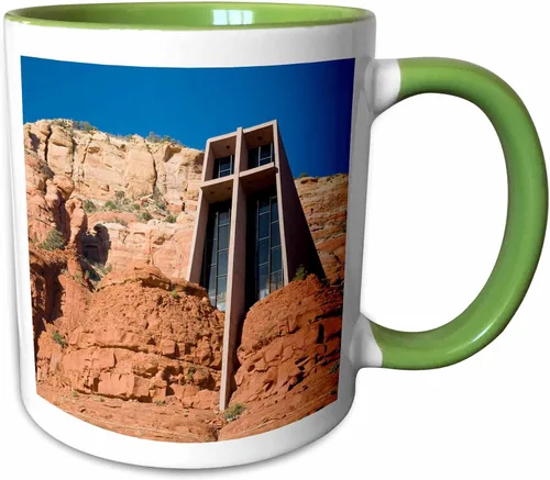 Vista 11 de 3dRose Arizona, Sedona, Chapel of The Holy Cross-Us03 Jwi0214-Jamie and Judy Wild - Taza de dos tonos, 11 onzas, negro/blanco