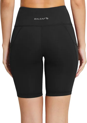 Vista 3 de BALEAF Pantalones cortos de ciclismo de cintura alta para mujer, de 8 , 7 , 5 pulgadas, para entrenamiento, yoga, correr, gimnasio, pantalones
