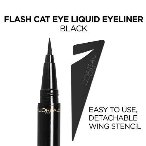 Vista 7 de L'Oreal Paris Makeup Infallible Flash Cat Eye Delineador de ojos líquido impermeable, negro, 0.44 onzas