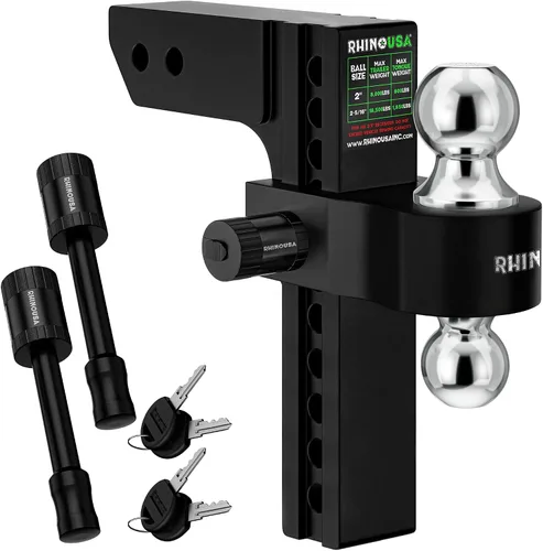 Vista 12 de Rhino USA Enganche de remolque ajustable (receptor de 2 pulgadas) - 6 Negro