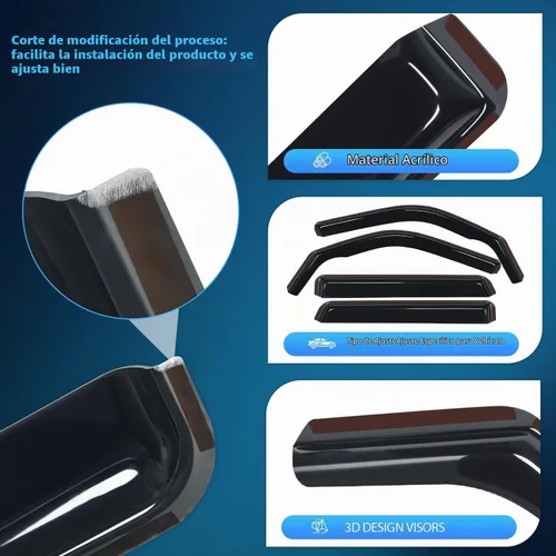 Vista 2 de Nilight - Deflectores de lluvia en canal para Ford Bronco Sport 2021 2022 2023 2024, deflectores de ventana originales, viseras de ventilación