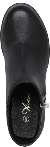 Vista 4 de Athlefit Women's Wedge Ankle Boots Fashion Side Zipper Hidden Leather Wedge Booties
