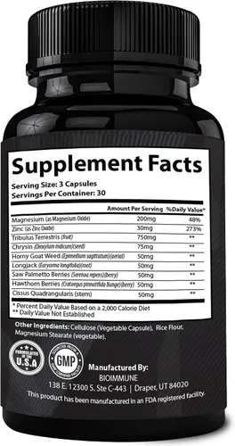 Vista 7 de BioImmune TESTAGRA Potenciador de testosterona para hombres. Concentrado 10 veces - 90 cápsulas - Aumenta la fuerza muscular magra de impulso. Saw