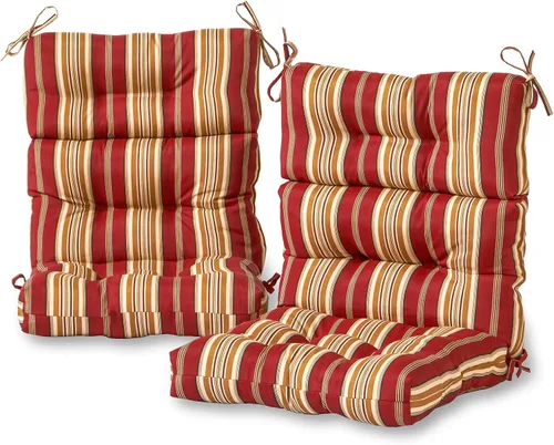 Vista 28 de Greendale Home Fashions Adobe Stripe - Cojín para silla de respaldo alto para exteriores (44 x 22 pulgadas)