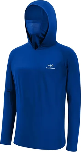 Vista 10 de Bassdash UPF 50+ Camisa de pesca de manga larga para hombre con máscara y pasamontañas UV para el cuello Verde Aqua