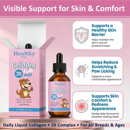 Vista 2 de Colágeno líquido para perros, colágeno diario para perros con tres tipos de colágeno y VC, suplemento saludable para las articulaciones, abrigo