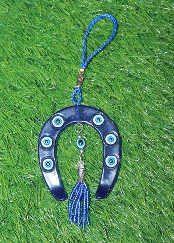 Vista 4 de Nazar Suraksha Kavach Evil Eye Ghode Ki Naal - Colgante de pared para Vastu Nazar Battu Sanación para el hogar, automóvil y puerta/oficina, buena