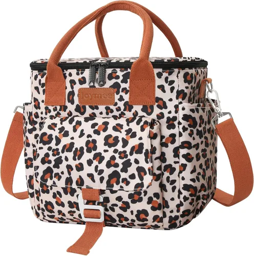 Vista 12 de Joymee Lonchera para hombres, bolsa de almuerzo aislada para mujeres con correa para el hombro, reutilizable, a prueba de fugas, grande, espaciosa