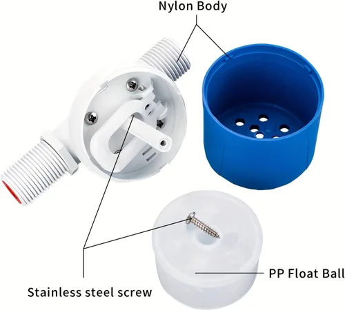 Vista 2 de Válvula de flotador de control de nivel de agua completamente automática, cierre Mini, no requiere electricidad, controlador para tanques y torres 5
