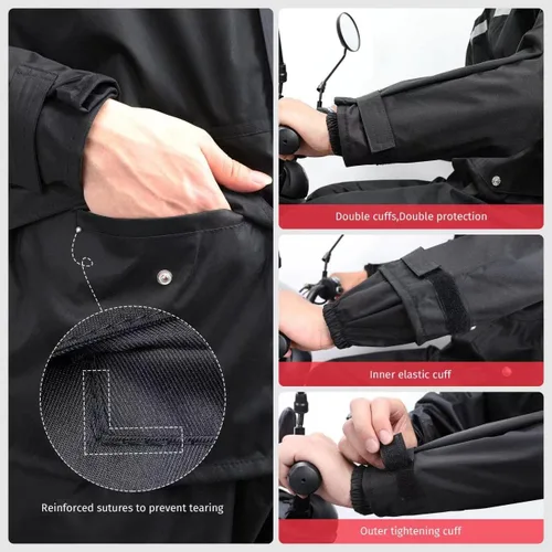 Vista 5 de iCreek Chaqueta y pantalón de lluvia unisex para exteriores impermeable antitormentas