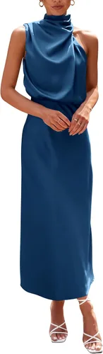 Vista 11 de PRETTYGARDEN Women's Summer Satin Maxi Cocktail Dress Verde militar