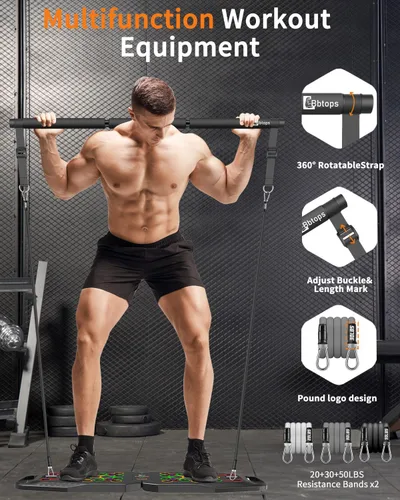 Vista 4 de BBTOPS Tabla Push Up, accesorios de fitness con bandas de resistencia