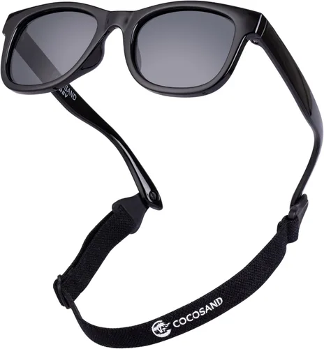 Vista 25 de COCOSAND Flexible Polarized Baby Sunglasses with Strap Beige