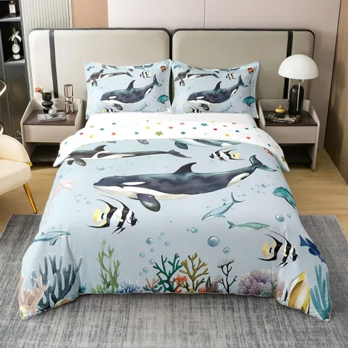 Vista 17 de jejeloiu Cute Mushroom Decor Duvet Cover 100% Cotton for Kids Boys Girls Twin Size Botanical Plants Bedding Set Cartoon Mushrooms Comforter Cover