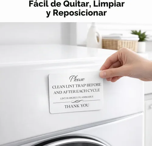 Vista 9 de Señal de trampa de pelusa limpia (imán de 4.75 x 3.5 pulgadas) - Productos Blanco