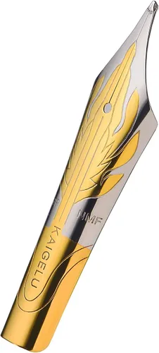 Vista 4 de erofa 2 plumas estilográficas Kaigelu de Asia oriental con punta de caligrafía (NMF Nib) con alimentación, tamaño n.º 6 - Marca de llama Punta