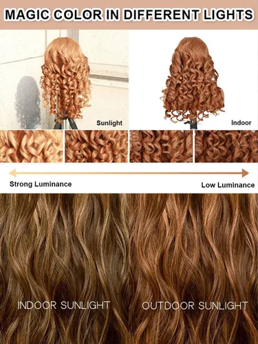 Vista 6 de Domiso Pelucas de cabello humano sin pegamento, precortadas previamente cortadas, con encaje frontal de 13 x 4, pelucas de cabello humano marrón a
