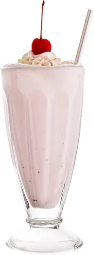 Vista 9 de Vikko Tazas de helado con base de vidrio, juego de 6 tazas de leche, vasos de malteada de 7.5 onzas, tazas de helado con base, vasos de postre