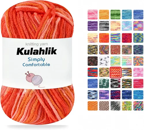 Vista 10 de Hilo acrílico de 8.82 oz (5 x 1.76 oz) para tejer, hilo de hilo degradado colorido, 5 rollos de madejas, perfecto para cualquier proyecto de 06