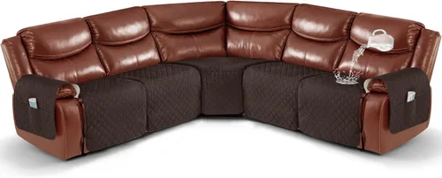 Vista 12 de Ruaozz Fundas de Sofá Seccional Reclinable Extra Grandes Impermeables Funda de Sofá para Sofá Reclinable en Forma de L de 5 Asientos Fundas de Sofá