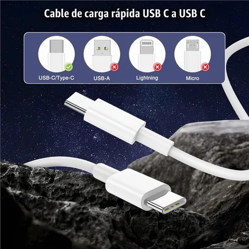 Vista 7 de LOFPYE Paquete de 3 cables USB C a USB C de 1 pie y 60 W, cable de carga rápida tipo C para iPhone Air 17 16e 16 15 Pro Plus Pro Max, para Galaxy