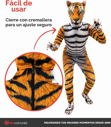 Vista 7 de Morphsuits, Orange Tiger Kids, Kids Halloween Costume