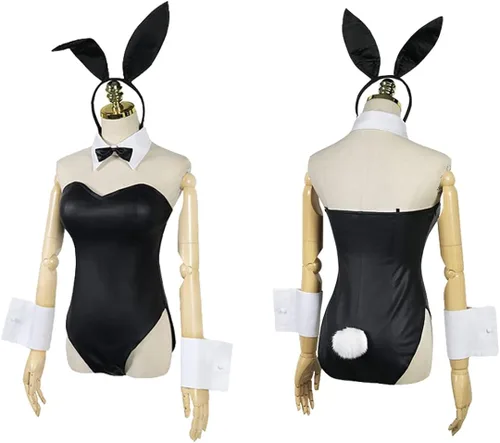 Vista 2 de Bunny Costume Women Bunny Girl Suit Anime Role Play Senpai Cosplay One Piece Bodysuit Stockings Set for Women Outfit