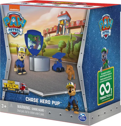 Vista 9 de Paw Patrol, Big Truck Pups Chase Figura de acción con dron de rescate con clip, cápsula del centro de comando y amigo animal, juguetes para niños