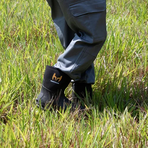 Vista 7 de Botas de goma para hombre con vástago de acero, botas de lluvia aisladas de neopreno de 0.236 pulgadas, botas de trabajo de goma impermeables a