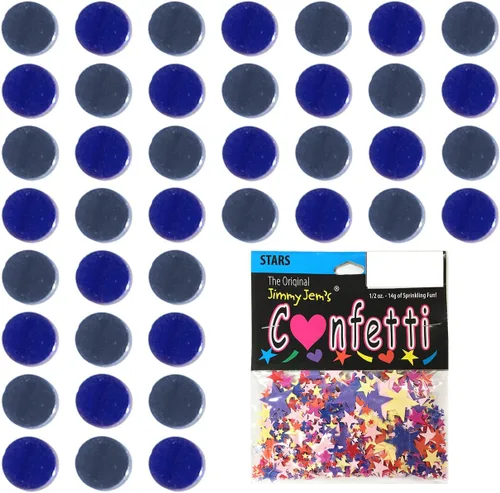 Vista 48 de Confetti Circle 1/4" Negro, Azul Marino Combo - 2 bolsas de media onza (1 oz) (8550/9971)