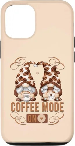 Vista 26 de iPhone 16 Funny Coffee Mode On For Women With Cute Coffee Gnomes Case
