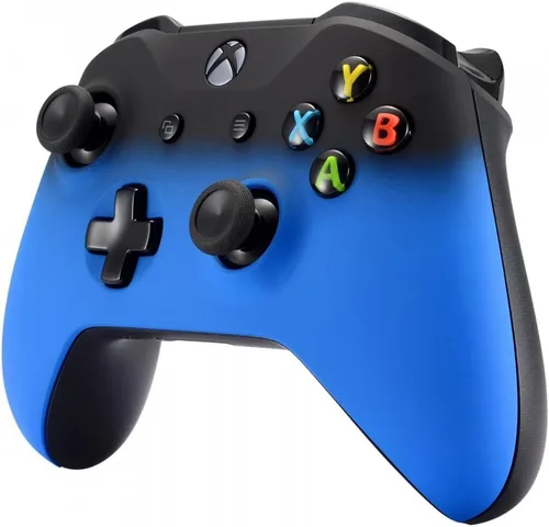 Vista 5 de eXtremeRate Cubierta de placa frontal azul sombra, carcasa frontal suave al tacto, kit de repuesto de agarre suave cómodo para controlador Xbox One