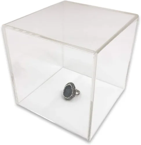 Vista 2 de Cubo de exhibición de acrílico (5" x 5" x 5" - 0.157 in) Exhibición de joyeríacomercializacióncajaalmacenamiento 2 unidades de ahorro