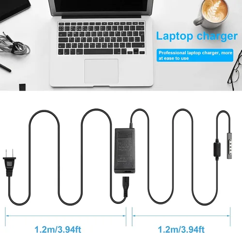 Vista 4 de Cargador Surface Pro 1 Pro 2 Pro RT, adaptador de fuente de alimentación de superficie de 43 W, 12 V, 3.58 A, cable de alimentación para Microsoft