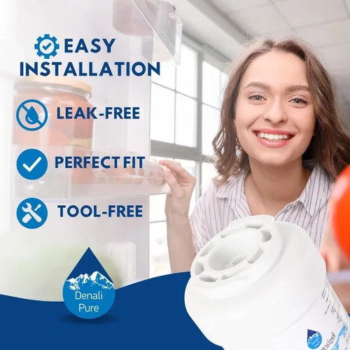 Vista 6 de Paquete de 4 filtros de agua de repuesto para refrigerador General Electric GSS25WGTMBB, compatible con cartucho de filtro de agua de refrigerador