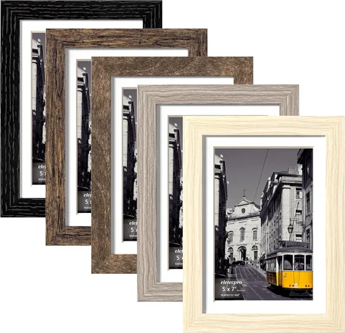Vista 26 de eletecpro Juego de 5 marcos de fotos de 8 x 10 pulgadas, collage de fotos, decoración de pared, fotos de 5 x 7 con paspartú o de 8 x 10 pulgadas sin
