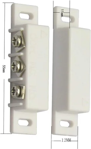 Vista 4 de Interruptor magnético blanco de 5 unidades, NO/NC, con cable, atornillado, control remoto, ideal para ventanas y puertas del hogar y empresa