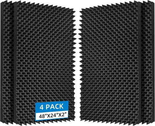 Vista 8 de 1 Paquete de Paneles de Espuma a Prueba de Sonido 48"×24"×2" Paneles de Pared Insonorizados de Recuperación Rápida Paneles de Amortiguación