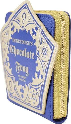 Vista 3 de Loungefly Harry Potter Honeydukes - Cartera con cremallera y diseño de rana de chocolate, Azul, Cartera