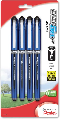 Vista 4 de Pentel EnerGel NV pluma de gel líquido, 0.02 pulgadas, punta de aguja, Negro