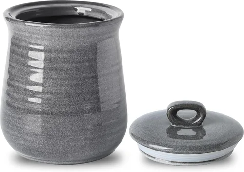 Vista 12 de HASENSE Juego de tarros de cerámica para almacenamiento de alimentos, 3,25 onzas líquidas de capacidad, recipientes de cocina con tapas herméticas