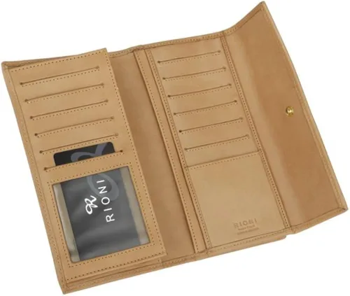 Vista 2 de Rioni Signature Continental Cartera de piel con cierre Reg 83