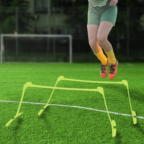 Vista 3 de 2 obstáculos de entrenamiento de velocidad, 2 piezas de obstáculos de entrenamiento de fútbol, ayudas de entrenamiento de velocidad, obstáculos