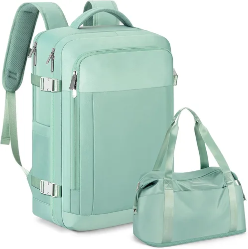 Vista 9 de RDTGO Mochila de viaje para mujer, bolsa de viaje para artículos personales para laptop de 17 pulgadas, mochila de mano aprobada por vuelo, mochila