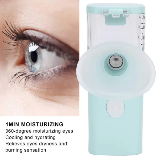 Vista 6 de Humidificador y vaporizador portátil para ojos secos, pulverizador de niebla para hidratar, vapor rápido, maquillaje (azul)