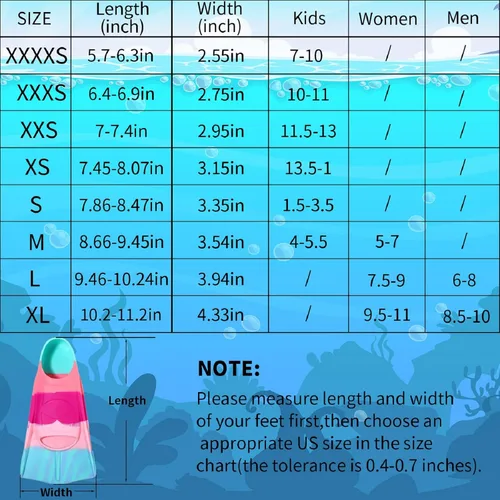 Vista 3 de Aletas de natación para niños, aletas de entrenamiento de natación de hoja corta para jóvenes