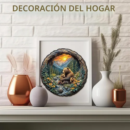 Vista 6 de Rompecabezas de madera para adultos, oso marrón, rompecabezas de 8.5 x 8.5 3d oso abrazo
