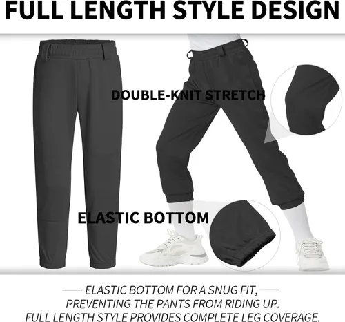 Vista 2 de QBK 2T/3T/4T/5T para Jóvenes - Pantalones de Béisbol para Niños Pequeños, Pantalones de Sóftbol para Niñas, Pantalones de Tee Ball para Niños